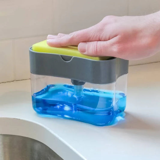 2 in 1 Smart Kitchen Liquid Soap Dispenser (450 ML)- Free Sponge With every order