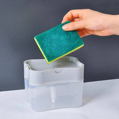 2 in 1 Smart Kitchen Liquid Soap Dispenser (450 ML)- Free Sponge With every order