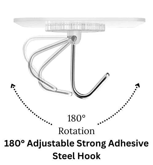 180° Adjustable Adhesive Steel Hook
