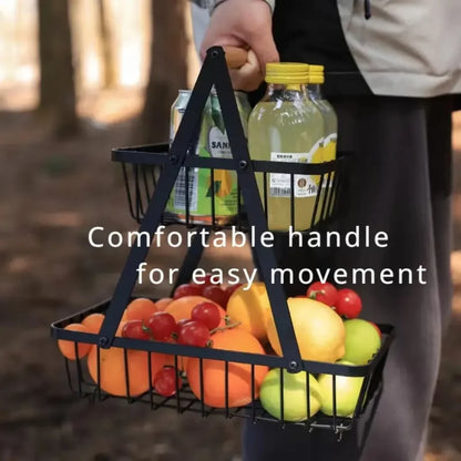 Multi-Purpose 2-Tier Storage Basket | Fruit, Vegetable & Snack Organize