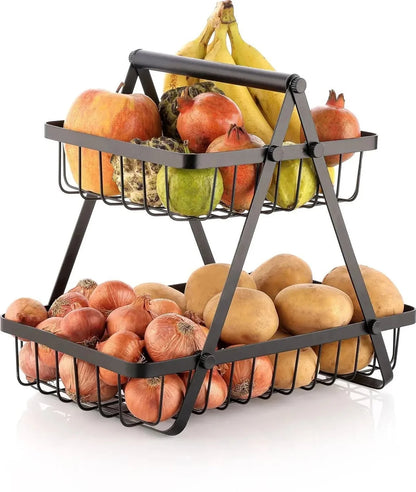 Multi-Purpose 2-Tier Storage Basket | Fruit, Vegetable & Snack Organize