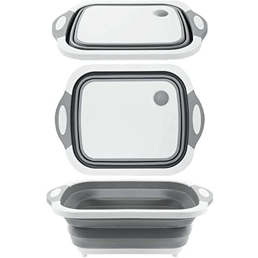 Multifunctional Veggies Washing Basket Kitchen Plastic Silicone Dish Tub