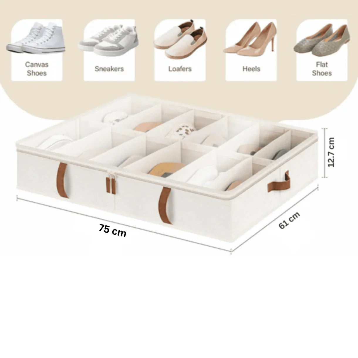 Adjustable Dust Proof Under Bed Organizer with Transparent Cover (75 cm)