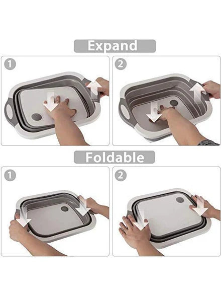 Multifunctional Veggies Washing Basket Kitchen Plastic Silicone Dish Tub