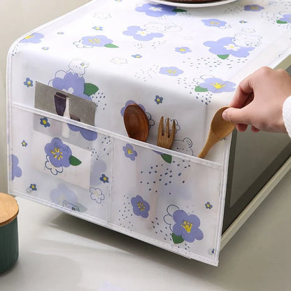 Waterproof & Dustproof Microwave Oven Cover with Side Storage Pockets