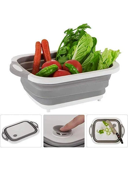 Multifunctional Veggies Washing Basket Kitchen Plastic Silicone Dish Tub