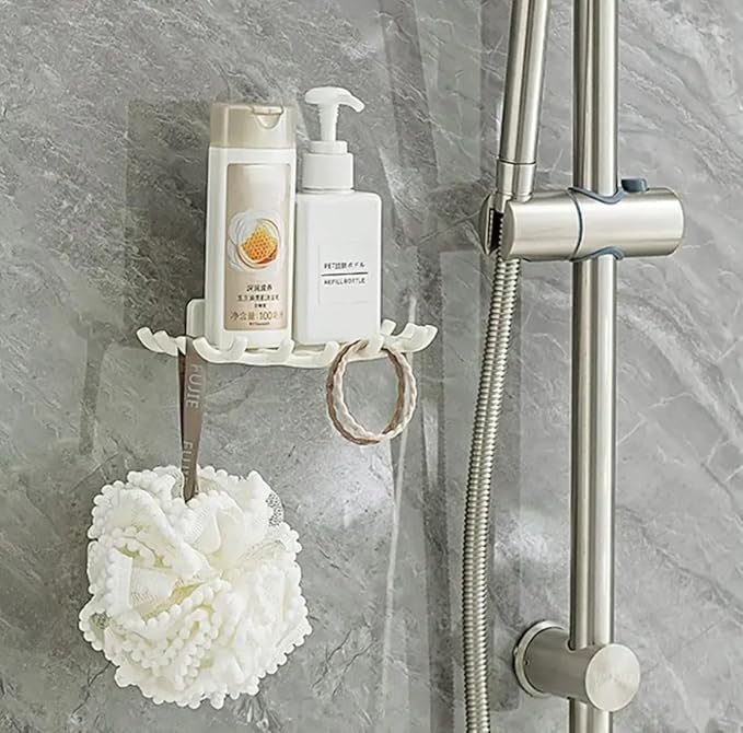 Wall Mounted Dish with Hooks – Space Saving Bathroom Organizer