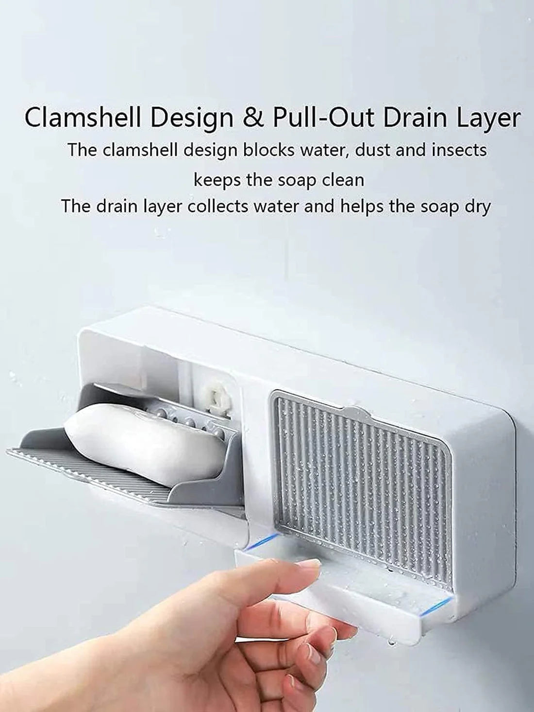 Wall Mounted Soap Box With Lid (Double Grid Design)