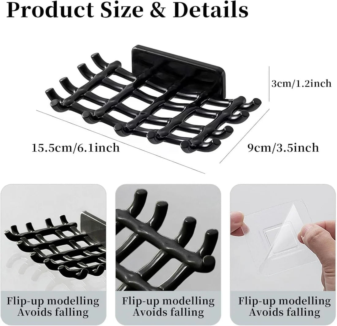 Wall Mounted Dish with Hooks – Space Saving Bathroom Organizer
