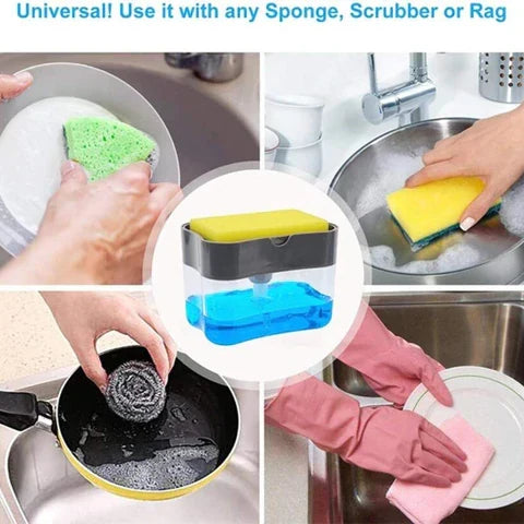 2 in 1 Smart Kitchen Liquid Soap Dispenser (450 ML)- Free Sponge With every order