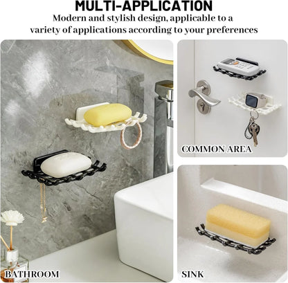 Wall Mounted Dish with Hooks – Space Saving Bathroom Organizer