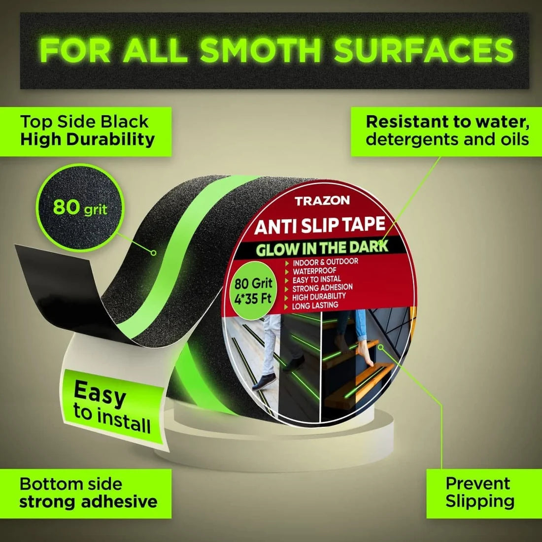 GripGlow™ Anti-Slip Glow-in-the-Dark Tape – Stay Safe, Even in the Dark