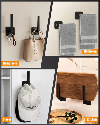 Multi-Purpose Strong Adhesive Wall Hooks for Clothes & Accessories