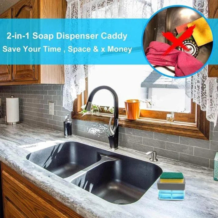 2 in 1 Smart Kitchen Liquid Soap Dispenser (450 ML)- Free Sponge With every order