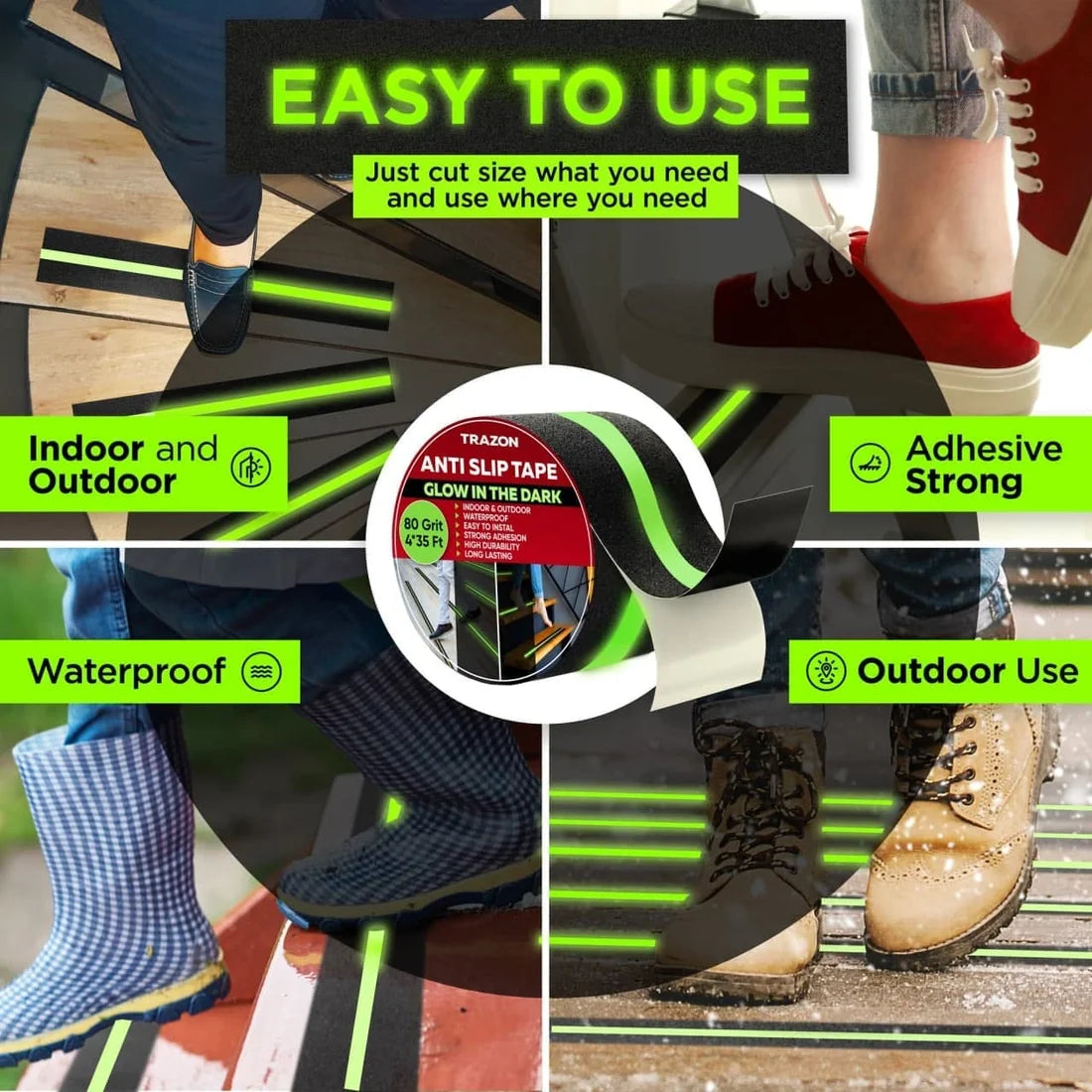 GripGlow™ Anti-Slip Glow-in-the-Dark Tape – Stay Safe, Even in the Dark