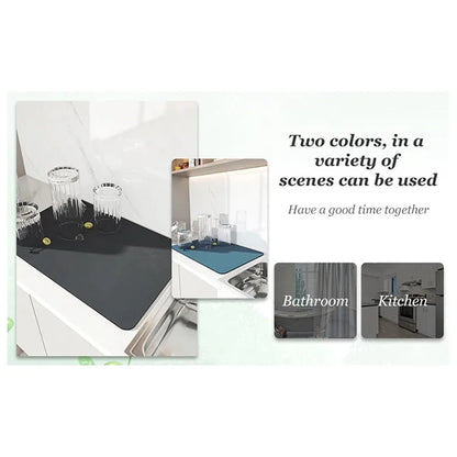 Super Absorbent Kitchen Dish Drying mat- (Big Size)(60cmx40cm)