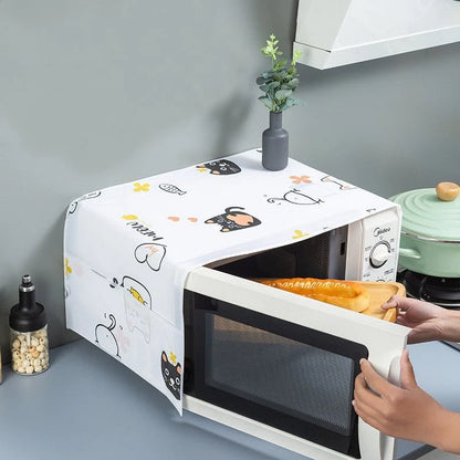 Waterproof & Dustproof Microwave Oven Cover with Side Storage Pockets
