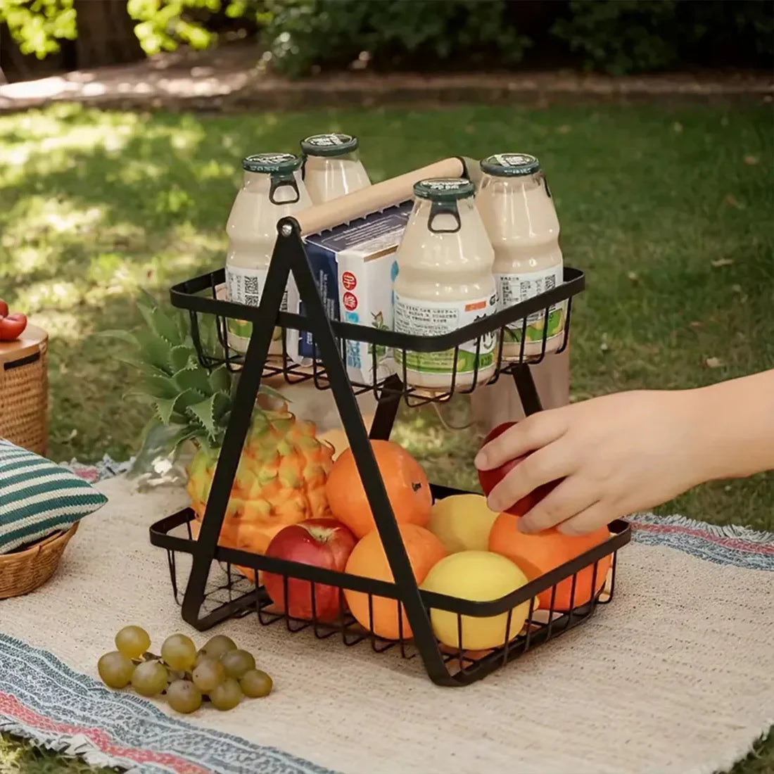 Multi-Purpose 2-Tier Storage Basket | Fruit, Vegetable & Snack Organize