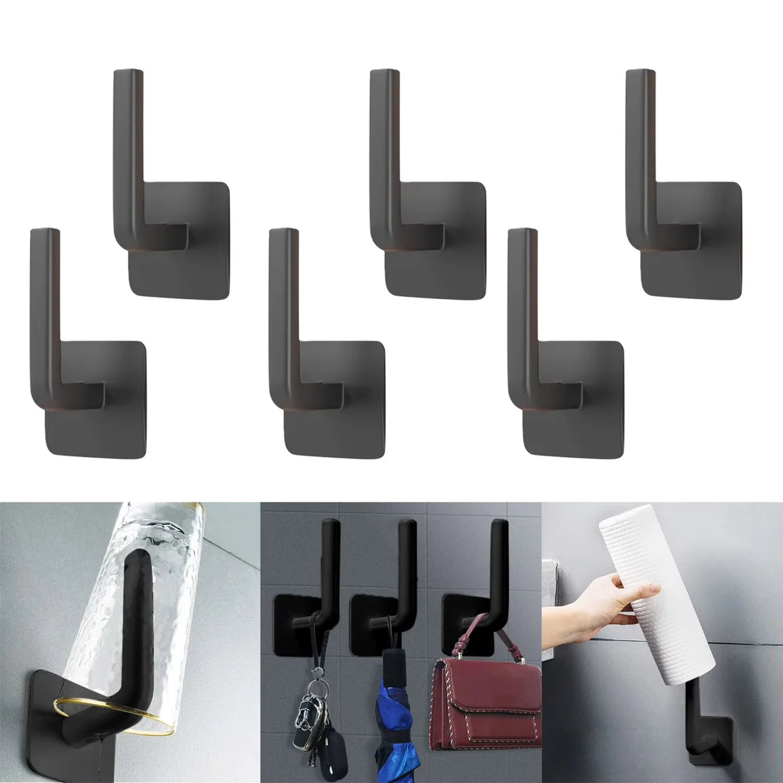 Multi-Purpose Strong Adhesive Wall Hooks for Clothes & Accessories