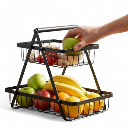 Multi-Purpose 2-Tier Storage Basket | Fruit, Vegetable & Snack Organize